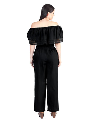 Artisanal Embroidered Jumpsuit 100% Cotton Black 603965 - BELLEZA'S - Artisanal Embroidered Jumpsuit 100% Cotton Black 603965 - DAMA - 60396501