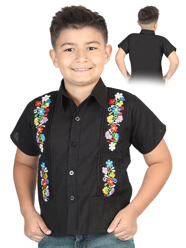 Artisanal Embroidered Shirt 100% Cotton Black 603980 - BELLEZA'S - Artisanal Embroidered Shirt 100% Cotton Black 603980 - NIÑO - 60398001