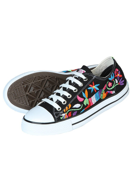 Artisanal Embroidered Sneakers Textile Canvas Black 602783 - BELLEZA'S - Artisanal Embroidered Sneakers Textile Canvas Black 602783 - DAMA - 60278301