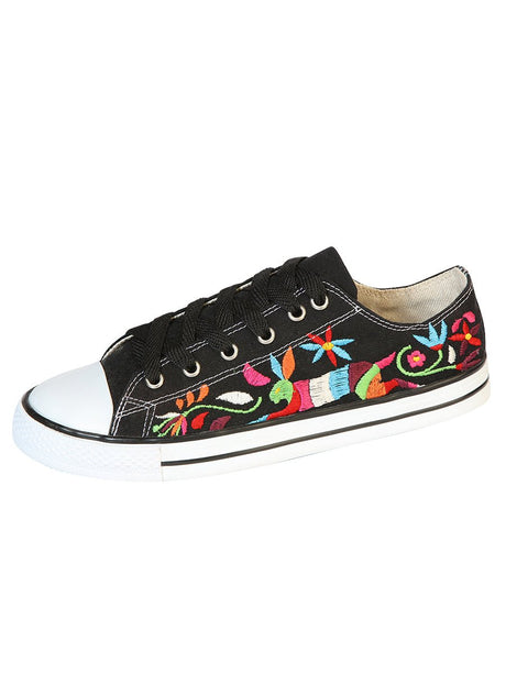 Artisanal Embroidered Sneakers Textile Canvas Black 602783 - BELLEZA'S - Artisanal Embroidered Sneakers Textile Canvas Black 602783 - DAMA - 60278301