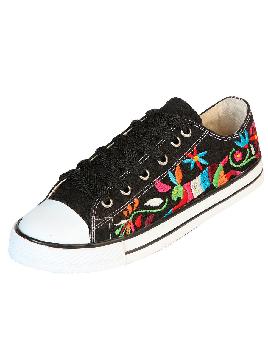 Artisanal Embroidered Sneakers Textile Canvas Black 602783 - BELLEZA'S - Artisanal Embroidered Sneakers Textile Canvas Black 602783 - DAMA - 60278301
