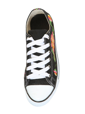Artisanal Embroidered Sneakers Textile Canvas Black 602784 - BELLEZA'S - Artisanal Embroidered Sneakers Textile Canvas Black 602784 - DAMA - 60278401