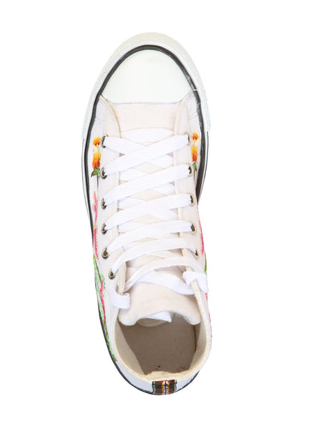 Artisanal Embroidered Sneakers Textile Canvas White 602781 - BELLEZA'S - Artisanal Embroidered Sneakers Textile Canvas White 602781 - DAMA - 60278101