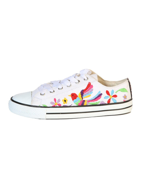 Artisanal Embroidered Sneakers Textile Canvas White 602782 - BELLEZA'S - Artisanal Embroidered Sneakers Textile Canvas White 602782 - DAMA - 60278201