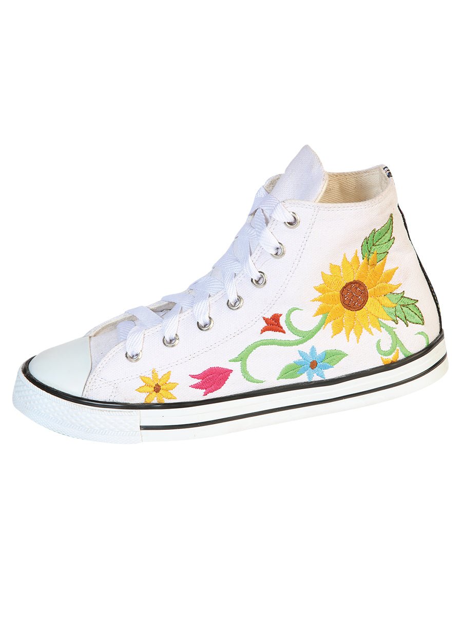 Artisanal Embroidered Sneakers Textile Canvas White 602787 - BELLEZA'S - Artisanal Embroidered Sneakers Textile Canvas White 602787 - DAMA - 60278701