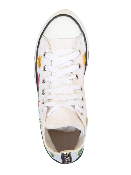Artisanal Embroidered Sneakers Textile Canvas White 602787 - BELLEZA'S - Artisanal Embroidered Sneakers Textile Canvas White 602787 - DAMA - 60278701