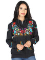 Artisanal Embroidered Sweatshirt 50% Cotton, 50% Polyester Black 603511 - BELLEZA'S - Artisanal Embroidered Sweatshirt 50% Cotton, 50% Polyester Black 603511 - DAMA - 60351101