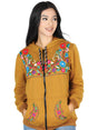 Artisanal Embroidered Sweatshirt 50% Cotton, 50% Polyester Mustard 603513 - BELLEZA'S - Artisanal Embroidered Sweatshirt 50% Cotton, 50% Polyester Mustard 603513 - DAMA - 60351301