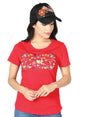 Artisanal Embroidered T Shirt Red 602762 - BELLEZA'S - Artisanal Embroidered T Shirt Red 602762 - DAMA - 60276201