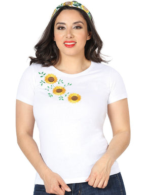 Artisanal Embroidered T Shirt White 602745 - BELLEZA'S - Artisanal Embroidered T Shirt White 602745 - DAMA - 60274501