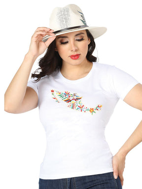 Artisanal Embroidered T Shirt White 602753 - BELLEZA'S - Artisanal Embroidered T Shirt White 602753 - DAMA - 60275301