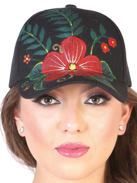 Artisanal Hand Painted Cap 60% Polyester, 40% Nailon Black 602670 - BELLEZA'S - Artisanal Hand Painted Cap 60% Polyester, 40% Nailon Black 602670 - DAMA - 60267001