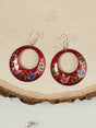 Artisanal Hand Painted Earrings 1.5" Copper Red 603446 - BELLEZA'S - Artisanal Hand Painted Earrings 1.5" Copper Red 603446 - Women's Earrings - 60344601