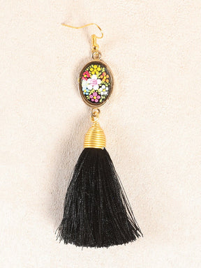 Artisanal Hand Painted Earrings Black 602168 - BELLEZA'S - Artisanal Hand Painted Earrings Black 602168 - DAMA - 60216801
