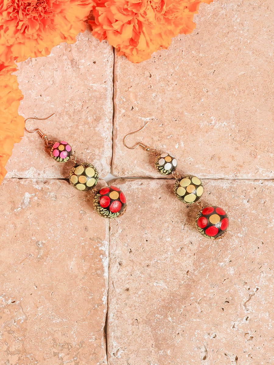 Artisanal Hand Painted Earrings Multicolor 602159 - BELLEZA'S - Artisanal Hand Painted Earrings Multicolor 602159 - DAMA - 60215901