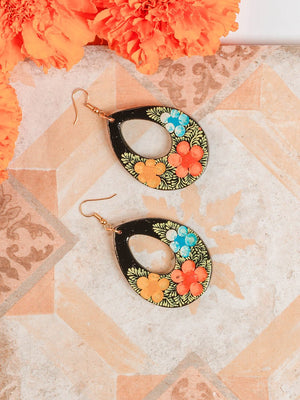 Artisanal Hand Painted Earrings Multicolor 602161 - BELLEZA'S - Artisanal Hand Painted Earrings Multicolor 602161 - DAMA - 60216101