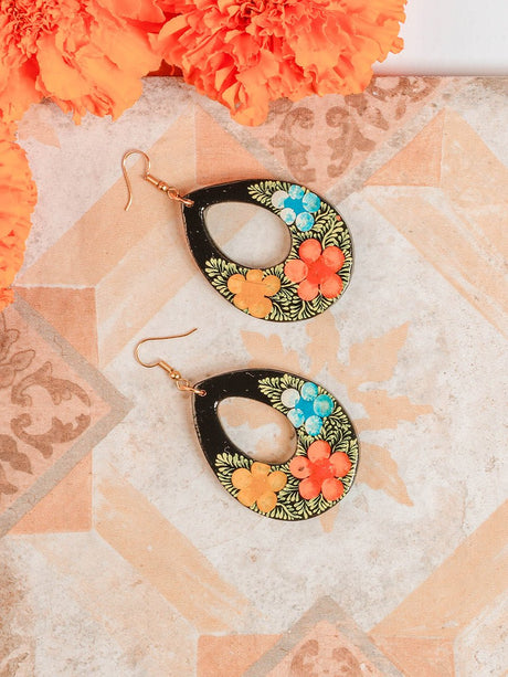 Artisanal Hand Painted Earrings Multicolor 602161 - BELLEZA'S - Artisanal Hand Painted Earrings Multicolor 602161 - DAMA - 60216101