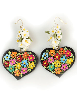 Artisanal Hand Painted Earrings Multicolor 603108 - BELLEZA'S - Artisanal Hand Painted Earrings Multicolor 603108 - Women's Earrings - 60310801