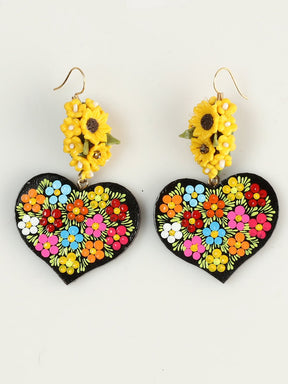 Artisanal Hand Painted Earrings Multicolor 603109 - BELLEZA'S - Artisanal Hand Painted Earrings Multicolor 603109 - Women's Earrings - 60310901