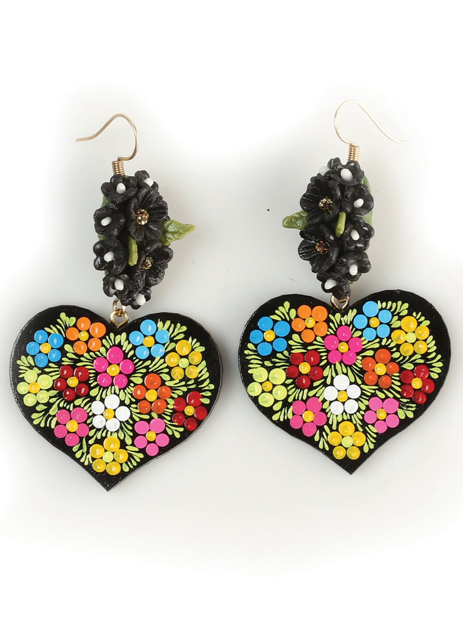 Artisanal Hand Painted Earrings Multicolor 603110 - BELLEZA'S - Artisanal Hand Painted Earrings Multicolor 603110 - Women's Earrings - 60311001