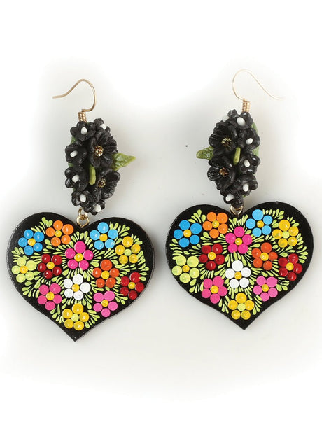 Artisanal Hand Painted Earrings Multicolor 603110 - BELLEZA'S - Artisanal Hand Painted Earrings Multicolor 603110 - Women's Earrings - 60311001