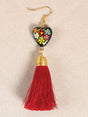 Artisanal Hand Painted Earrings Red 602162 - BELLEZA'S - Artisanal Hand Painted Earrings Red 602162 - DAMA - 60216201