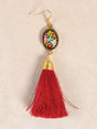 Artisanal Hand Painted Earrings Red 602170 - BELLEZA'S - Artisanal Hand Painted Earrings Red 602170 - DAMA - 60217001