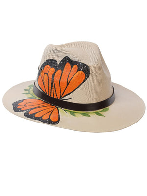 Artisanal Hand Painted Hat 100% Palm Natural 602403 - BELLEZA'S - Artisanal Hand Painted Hat 100% Palm Natural 602403 - DAMA - 60240301