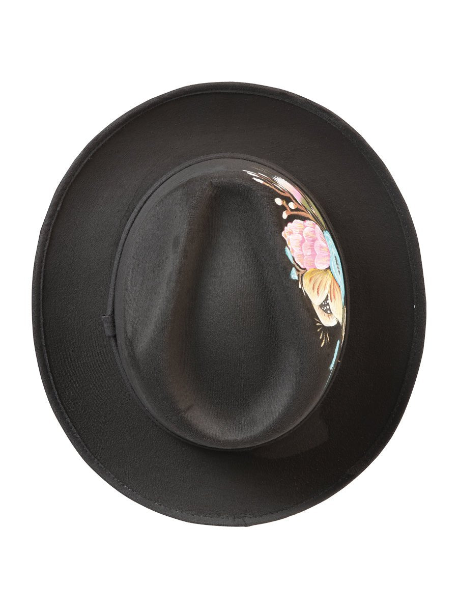 Artisanal Hand Painted Hat Suede Black 603820 - BELLEZA'S - Artisanal Hand Painted Hat Suede Black 603820 - DAMA - 60382001