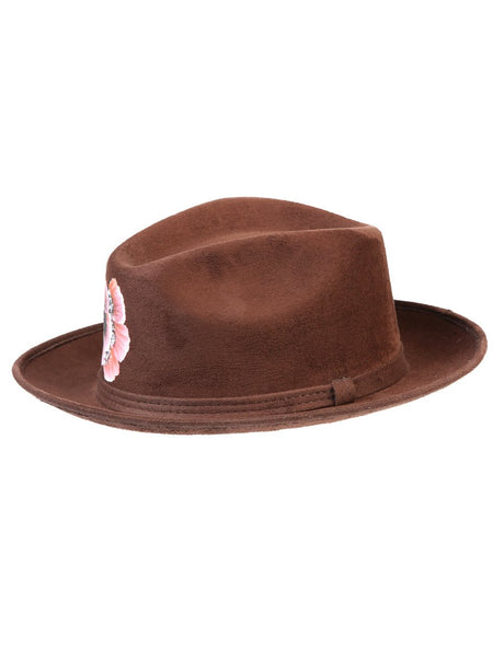 Artisanal Hand Painted Hat Suede Brown 603822 - BELLEZA'S - Artisanal Hand Painted Hat Suede Brown 603822 - DAMA - 60382201