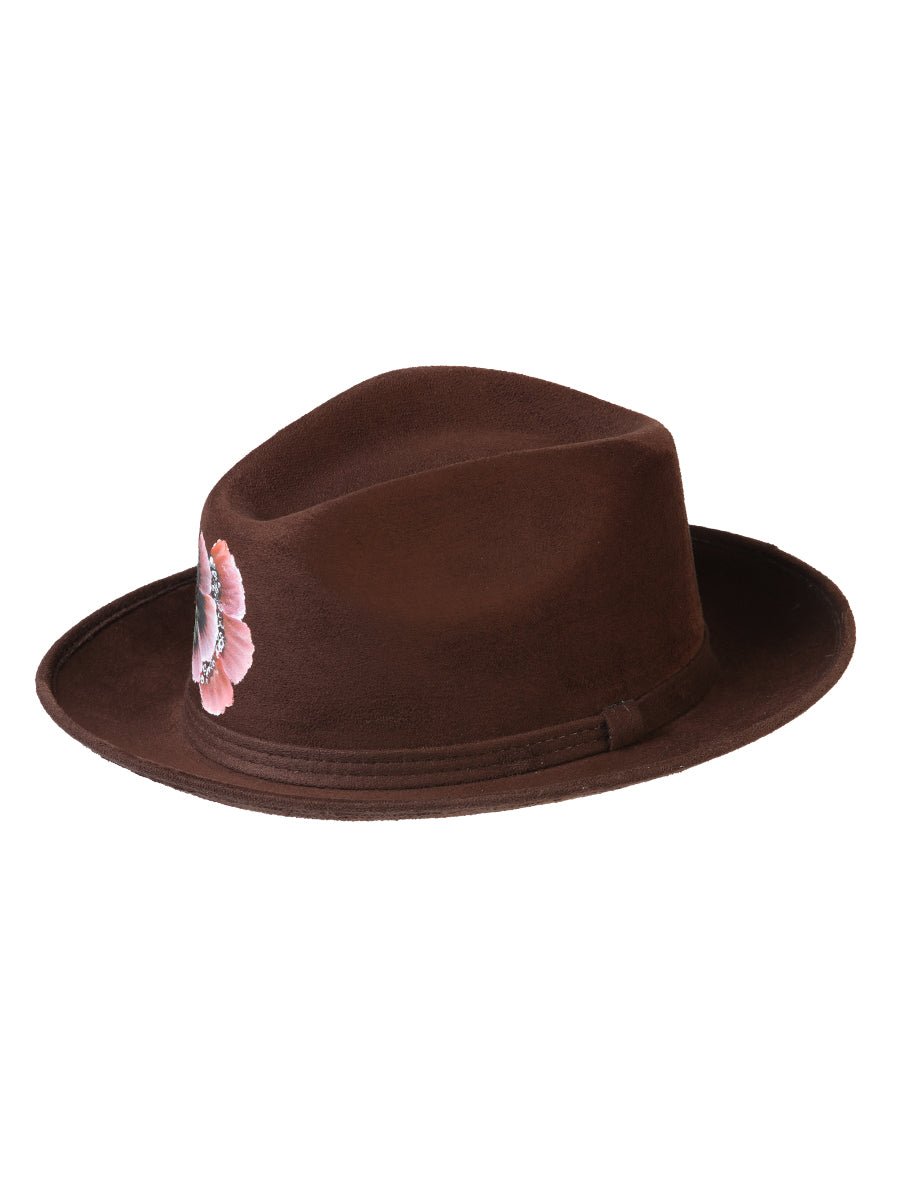 Artisanal Hand Painted Hat Suede Brown 603822 - BELLEZA'S - Artisanal Hand Painted Hat Suede Brown 603822 - DAMA - 60382201