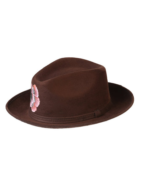 Artisanal Hand Painted Hat Suede Brown 603822 - BELLEZA'S - Artisanal Hand Painted Hat Suede Brown 603822 - DAMA - 60382201