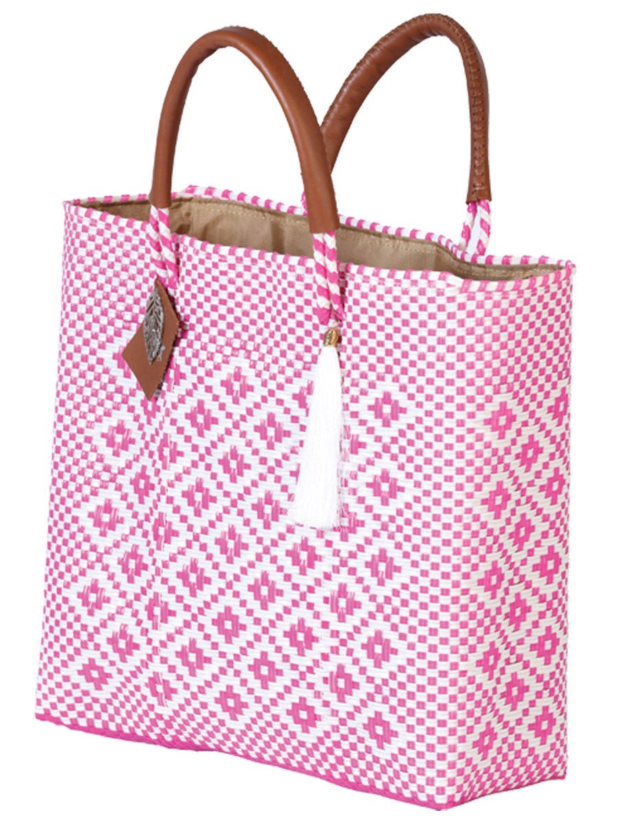 Artisanal Handbag 100% Polyethylene Pink 602115 - BELLEZA'S - Artisanal Handbag 100% Polyethylene Pink 602115 - DAMA - 60211501