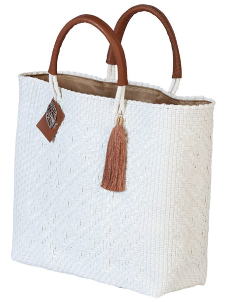 Artisanal Handbag 100% Polyethylene White 602122 - BELLEZA'S - Artisanal Handbag 100% Polyethylene White 602122 - DAMA - 60212201