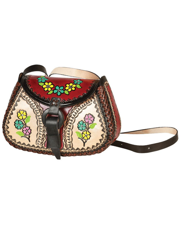 Artisanal Handbag Leather Wine/Multicolor 603680 - BELLEZA'S - Artisanal Handbag Leather Wine/Multicolor 603680 - DAMA - 60368001
