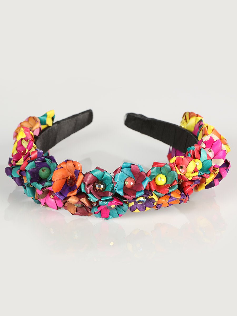 Artisanal Handcrafted Headband 100% Leaf Palm Multicolor 603207 - BELLEZA'S - Artisanal Handcrafted Headband 100% Leaf Palm Multicolor 603207 - DAMA - 60320701