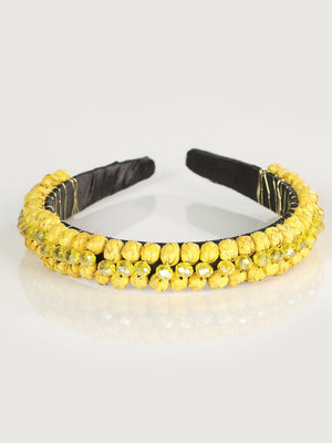 Artisanal Handcrafted Headband 100% Leaf Palm Yellow 603272 - BELLEZA'S - Artisanal Handcrafted Headband 100% Leaf Palm Yellow 603272 - DAMA - 60327201