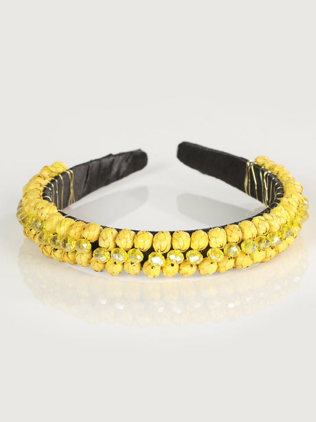 Artisanal Handcrafted Headband 100% Leaf Palm Yellow 603272 - BELLEZA'S - Artisanal Handcrafted Headband 100% Leaf Palm Yellow 603272 - DAMA - 60327201