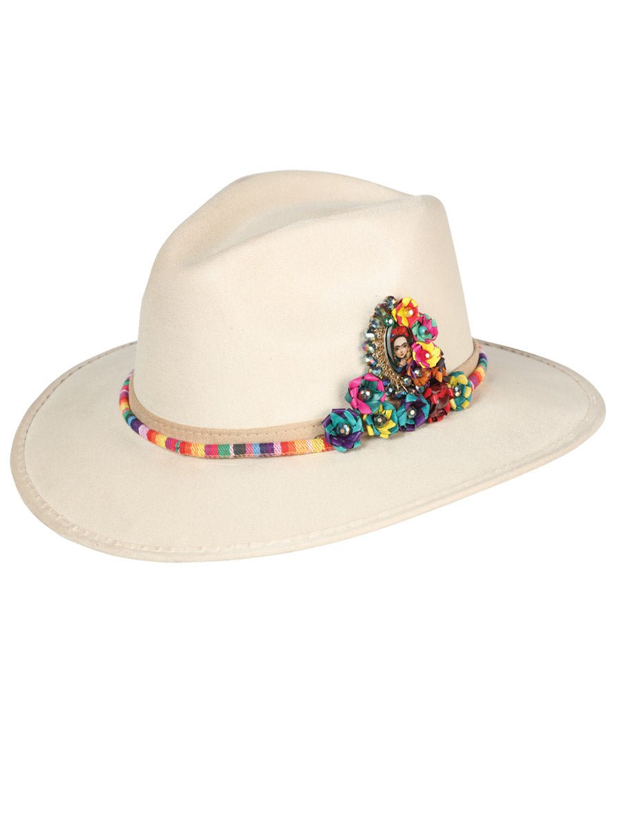 Artisanal Hat Frida Medallion Suede Beige 603664 - BELLEZA'S - Artisanal Hat Frida Medallion Suede Beige 603664 - DAMA - 60366401
