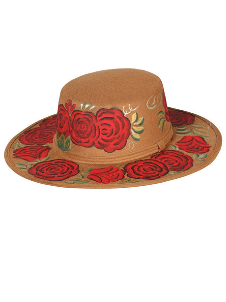 Artisanal Mexican Hand - Painted Hat Suede Black 603721 - BELLEZA'S - Artisanal Mexican Hand - Painted Hat Suede Black 603721 - DAMA - 60372101
