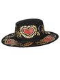 Artisanal Mexican Hand - Painted Hat Suede Black 603722 - BELLEZA'S - Artisanal Mexican Hand - Painted Hat Suede Black 603722 - DAMA - 60372201