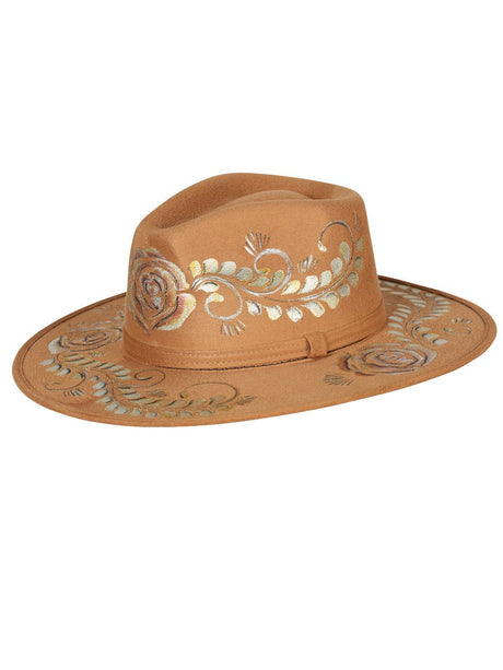 Artisanal Mexican Hand - Painted Hat Suede Black 603739 - BELLEZA'S - Artisanal Mexican Hand - Painted Hat Suede Black 603739 - DAMA - 60373901