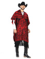 Artisanal Mexican Poncho 92% Acylic, 8% Polyester Black/Red 603836 - BELLEZA'S - Artisanal Mexican Poncho 92% Acylic, 8% Polyester Black/Red 603836 - CABALLERO - 60383601
