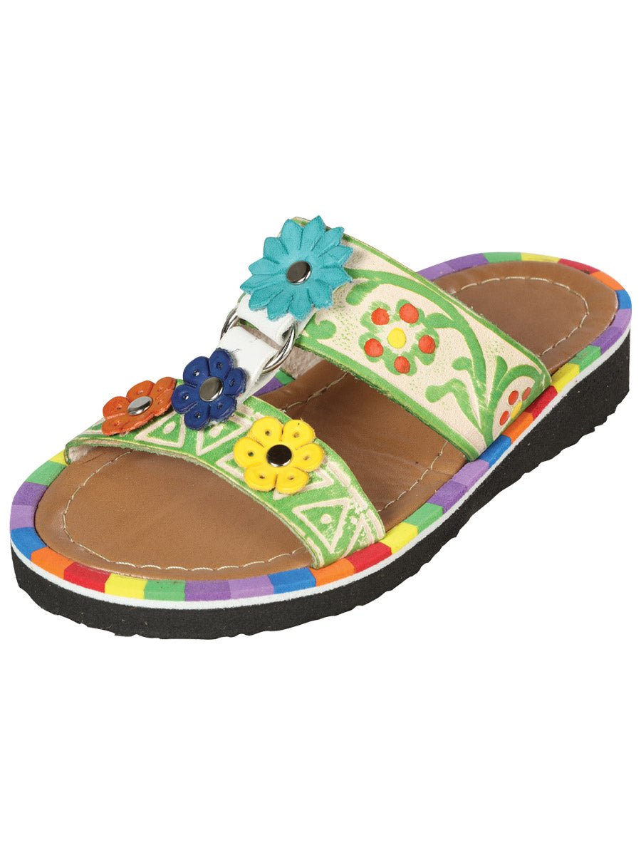Artisanal Mexican Sandals Leather Multicolor 603384 - BELLEZA'S - Artisanal Mexican Sandals Leather Multicolor 603384 - NIÑA - 60338401