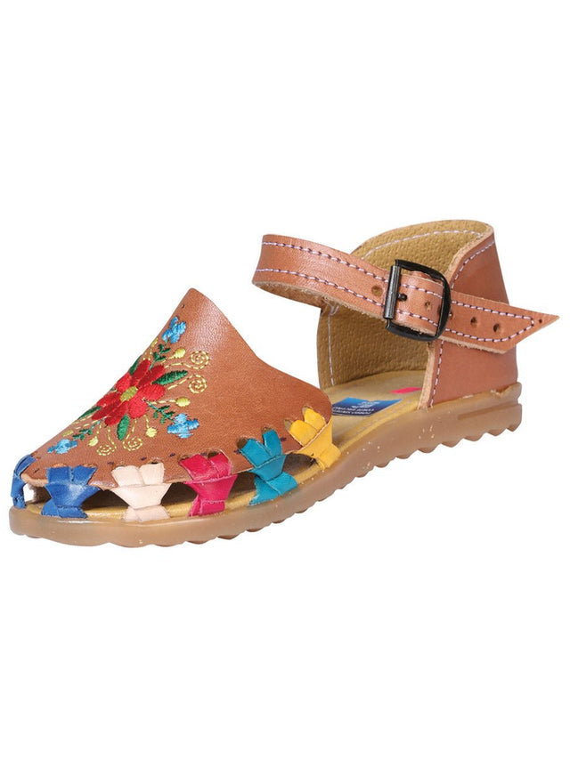 Artisanal Mexican Sandals Leather Natural 602371 - BELLEZA'S - Artisanal Mexican Sandals Leather Natural 602371 - NIÑA - 60237101