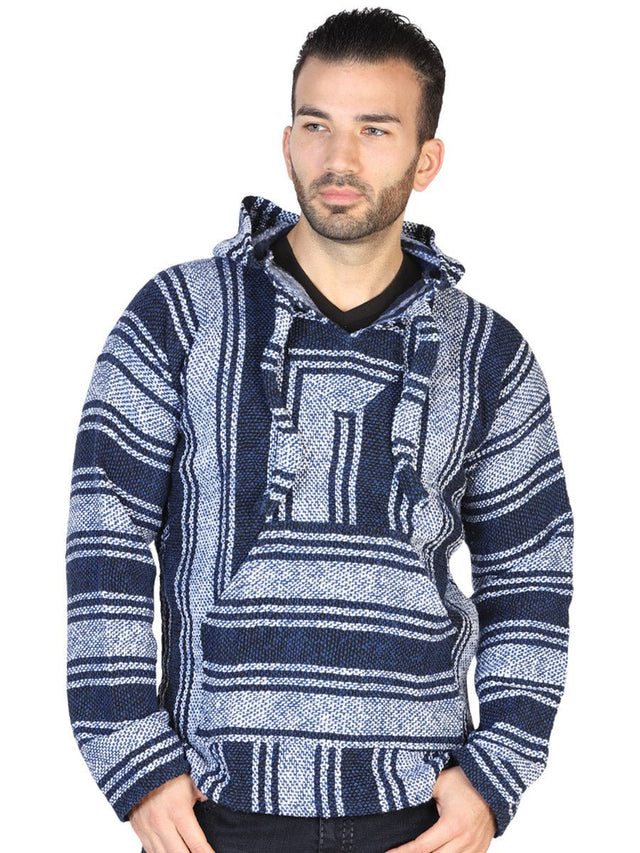 Artisanal Mexican Sweatshirt 100% Acrylan Blue 602559 - BELLEZA'S - Artisanal Mexican Sweatshirt 100% Acrylan Blue 602559 - UNISEX - 60255901