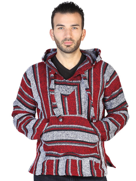 Artisanal Mexican Sweatshirt 100% Acrylan Red 602557 - BELLEZA'S - Artisanal Mexican Sweatshirt 100% Acrylan Red 602557 - UNISEX - 60255701