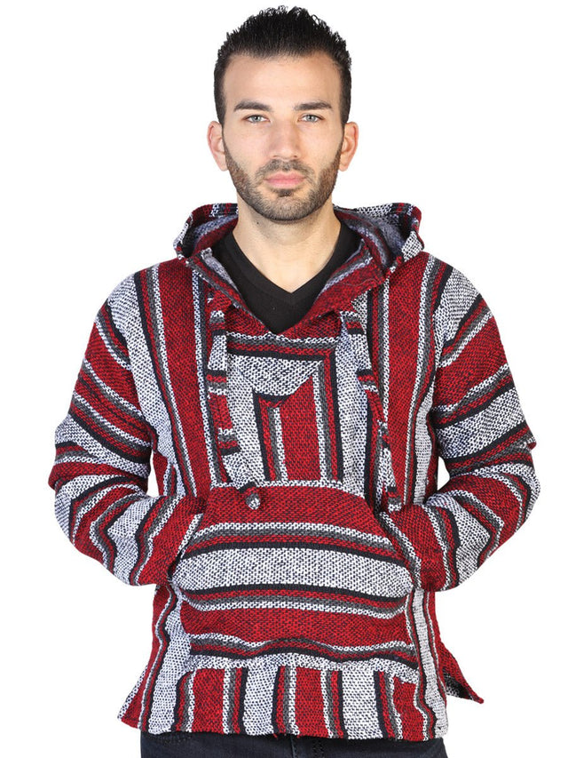 Artisanal Mexican Sweatshirt 100% Acrylan Red 602557 - BELLEZA'S - Artisanal Mexican Sweatshirt 100% Acrylan Red 602557 - UNISEX - 60255701