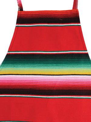 Artisanal Mexican Zarape Apron 100% Acrylan Red 603582 - BELLEZA'S - Artisanal Mexican Zarape Apron 100% Acrylan Red 603582 - DAMA - 60358201