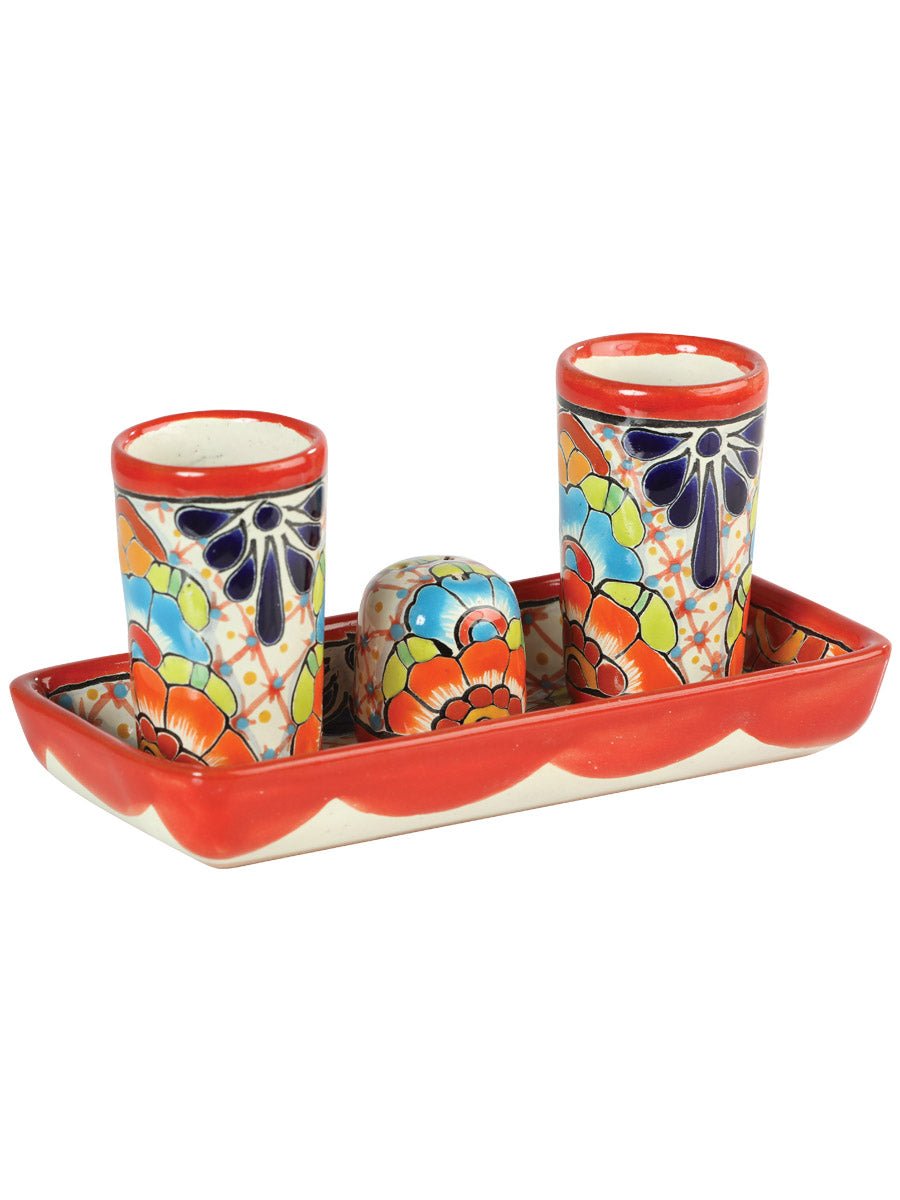 Artisanal Tequila Shot Glass Set Talavera Multicolor 603310 - BELLEZA'S - Artisanal Tequila Shot Glass Set Talavera Multicolor 603310 - UNISEX - 60331001